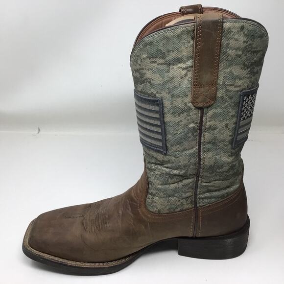 Ariat Mens Sport Patriot Western Boot Distressed Brown Sage Camo Size 10.5 main image 6
